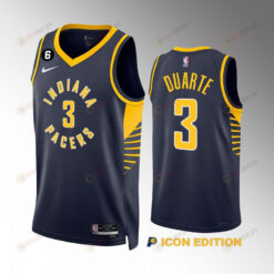 Chris Duarte 3 Indiana Pacers Navy Icon Edition 2022-23 Jersey Swingman