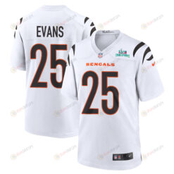 Chris Evans 25 Cincinnati Bengals Super Bowl LVII Champions Men's Jersey - White