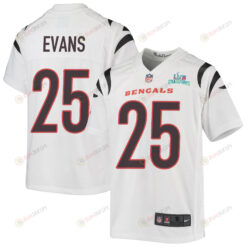 Chris Evans 25 Cincinnati Bengals Super Bowl LVII Champions Youth Jersey - White