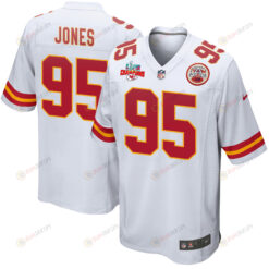 Chris Jones 95 Kansas City Chiefs Super Bowl LVII Champions 3 Stars Men's Jersey - White