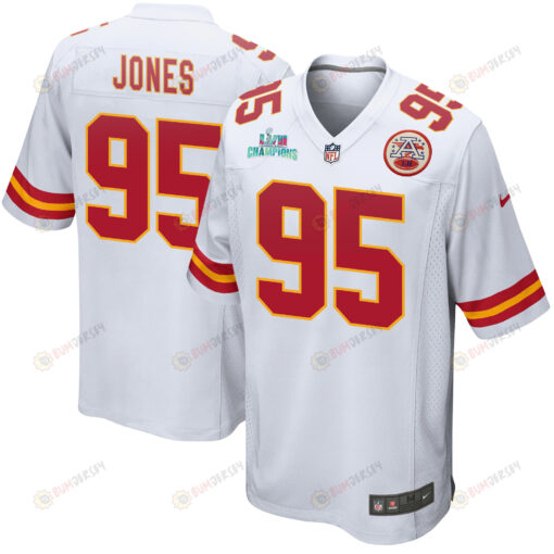 Chris Jones 95 Kansas City Chiefs Super Bowl LVII Champions Men's Jersey - White