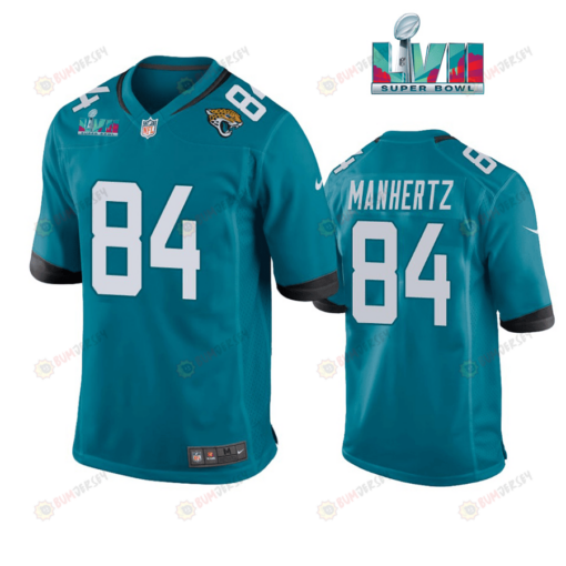 Chris Manhertz 84 Jacksonville Jaguars Super Bowl LVII Super Bowl LVII Teal Men's Jersey