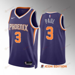 Chris Paul 3 Phoenix Suns Purple Icon Edition Men Jersey Swingman