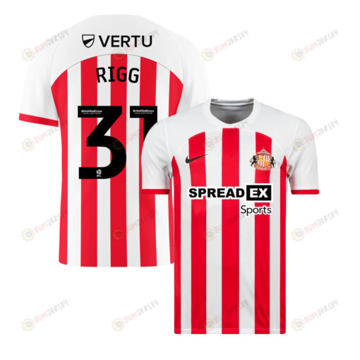 Chris Rigg 31 Sunderland A.F.C 2023-24 Home Men Jersey - White