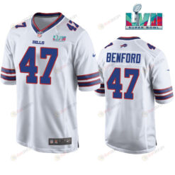 Christian Benford 47 Buffalo Bills Super Bowl LVII Away Player Men Jersey - White Jersey