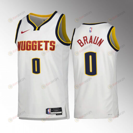 Christian Braun 0 2022-23 Denver Nuggets White Association Edition Jersey Swingman