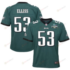 Christian Elliss 53 Philadelphia Eagles Super Bowl LVII Champions 2 Stars 2 Stars Youth Jersey - Black
