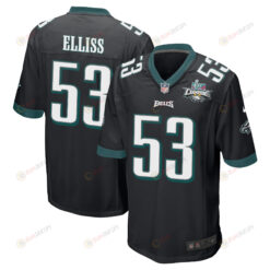 Christian Elliss 53 Philadelphia Eagles Super Bowl LVII Champions 2 Stars Men's Jersey - Black