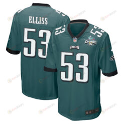 Christian Elliss 53 Philadelphia Eagles Super Bowl LVII Champions 2 Stars Men's Jersey - Midnight Green