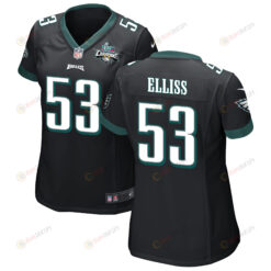 Christian Elliss 53 Philadelphia Eagles Super Bowl LVII Champions 2 Stars WoMen's Jersey - Black