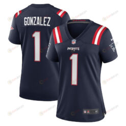 Christian Gonzalez 1 New England Patriots Women's 2023 Draft First Round Pick Game Jersey - Navy