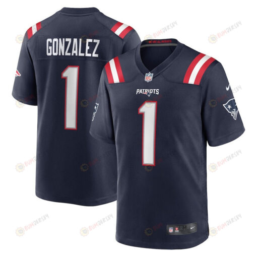 Christian Gonzalez 1 New England Patriots Youth 2023 Draft First Round Pick Game Jersey - Navy
