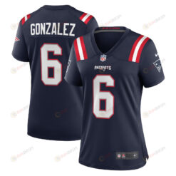 Christian Gonzalez 6 New England Patriots Game Women Jersey - Navy
