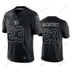 Christian McCaffrey 23 San Francisco 49ers Black Reflective Limited Jersey - Men