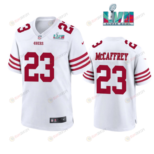 Christian Mccaffrey 23 San Francisco 49Ers Super Bowl LVII White Men's Jersey