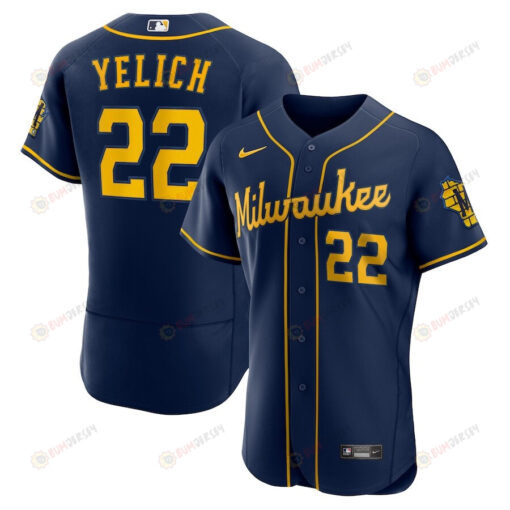 Christian Yelich 22 Milwaukee Brewers Alternate Player Elite Jersey - Navy