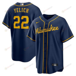 Christian Yelich 22 Milwaukee Brewers Alternate Player Jersey - Navy