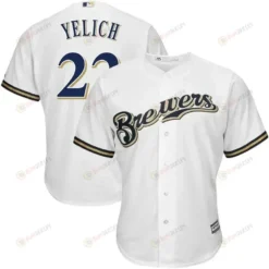 Christian Yelich Milwaukee Brewers Big And Tall Home Cool Base Player Jersey - White