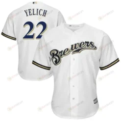 Christian Yelich Milwaukee Brewers Official Cool Base Player Jersey - White
