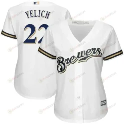 Christian Yelich Milwaukee Brewers Women's Plus Size Home Cool Base Player Jersey - White