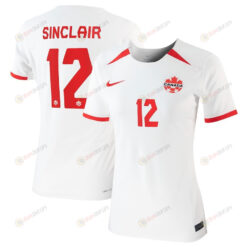 Christine Sinclair 12 Canada Women's National Team Women 2023/24 Away Stadium Jersey - White