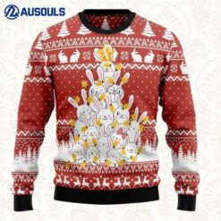Christmas Bunny Tree Ugly Sweaters For Men Women Unisex
