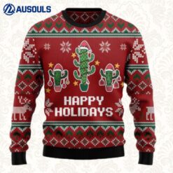 Christmas Cactus Ugly Sweaters For Men Women Unisex
