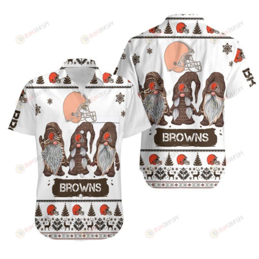 Christmas Gnomes Cleveland Browns Christmas ??3D Printed Hawaiian Shirt