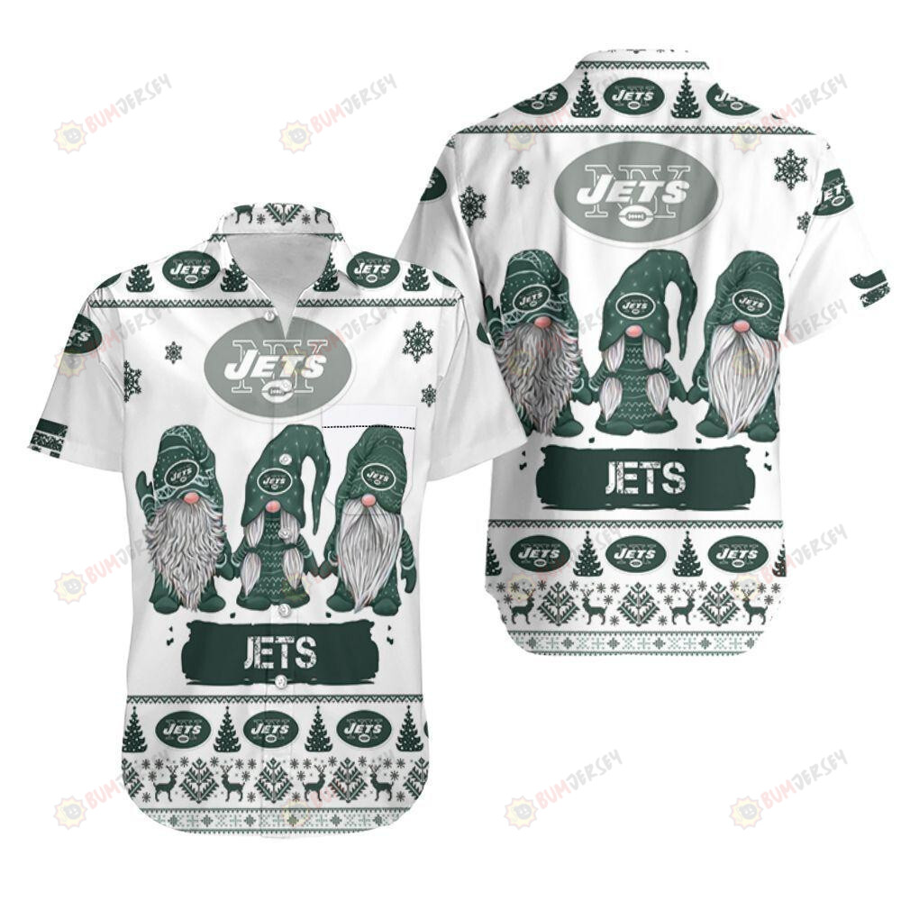 Christmas Gnomes New York Jets Christmas ??3D Printed Hawaiian Shirt