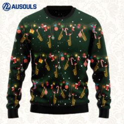 Christmas Instrument Saxophone Ugly Sweaters For Men Women Unisex