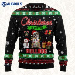 Christmas Is Better With Bulldog Ugly Sweaters For Men Women Unisex