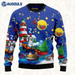 Christmas Lighthouse Ugly Sweaters For Men Women Unisex