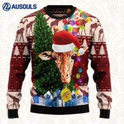 Christmas Lights Giraffe Lover Funny Ugly Sweaters For Men Women Unisex