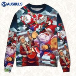 Christmas Santa With Electric Guitar Ugly Sweaters For Men Women Unisex