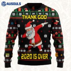 Christmas Thank God 2020 Is Over Santa Dabbing Ugly Sweaters For Men Women Unisex