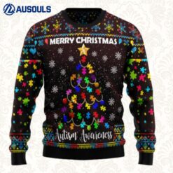 Christmas Tree Autism Awareness Ugly Sweaters For Men Women Unisex