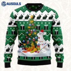 Christmas Tree Rabbit Ugly Sweaters For Men Women Unisex