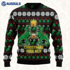 Christmas Tree Rex Ugly Sweaters For Men Women Unisex