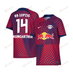 Christoph Baumgartner 14 RB Leipzig 2023-24 Away YOUTH Jersey - Red Blue