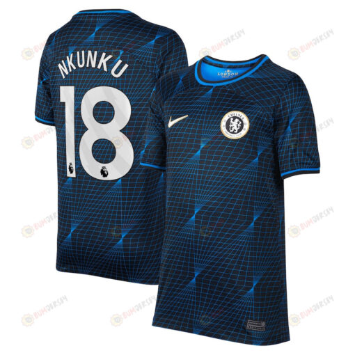 Christopher Nkunku 18 Chelsea 2023/24 Away YOUTH Jersey - Navy