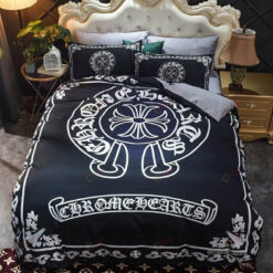 Chrome Hearts Logo Printed Bedding Set In Black