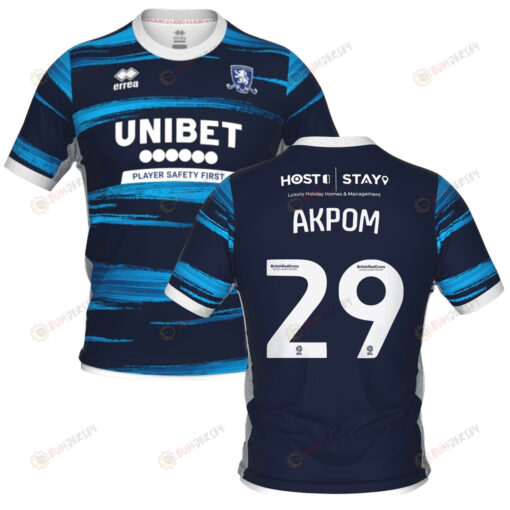 Chuba Akpom 29 Middlesbrough 2022-23 Away Jersey - Navy/Blue