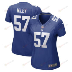 Chuck Wiley New York Giants Women's Game Player Jersey - Royal
