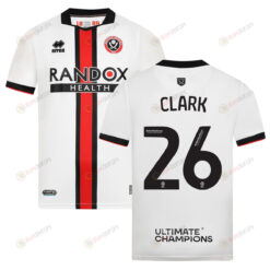 Ciaran Clark 26 Sheffield United 2022-23 Away Jersey - White