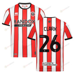 Ciaran Clark 26 Sheffield United 2022-23 Home Jersey - Red/White Stripes