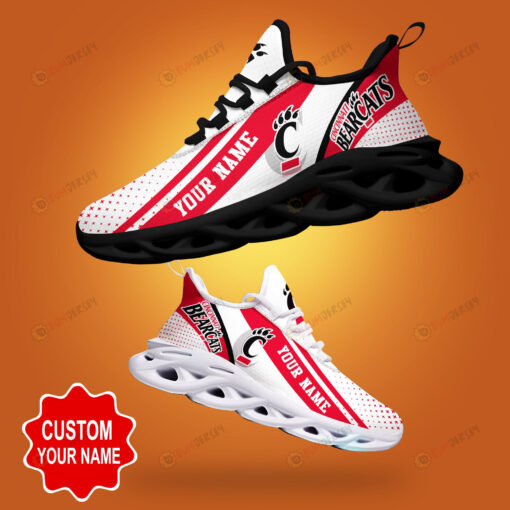 Cincinnati Bearcats Shadow Logo Polka Dot Pattern Custom Name 3D Max Soul Sneaker Shoes