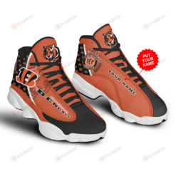 Cincinnati Bengals Air Jordan 13 Personalized Sneaker Shoes In Orange Black