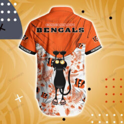 Cincinnati Bengals Cat And Floral Pattern ??3D Printed Hawaiian Shirt
