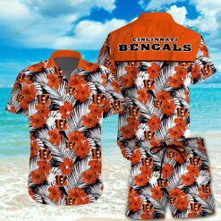 Cincinnati Bengals Curved Hawaiian Shirt And Shorts Set