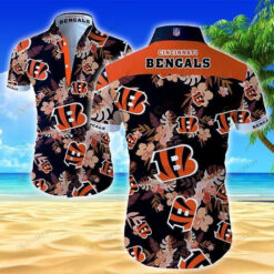 Cincinnati Bengals Hibiscus Curved Hawaiian Shirt